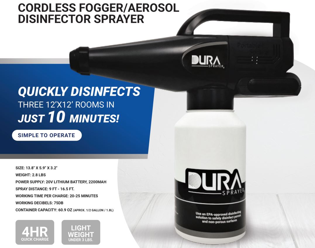 Durasprayer Cordless Fogger Aerosol  Disinfector Sprayer